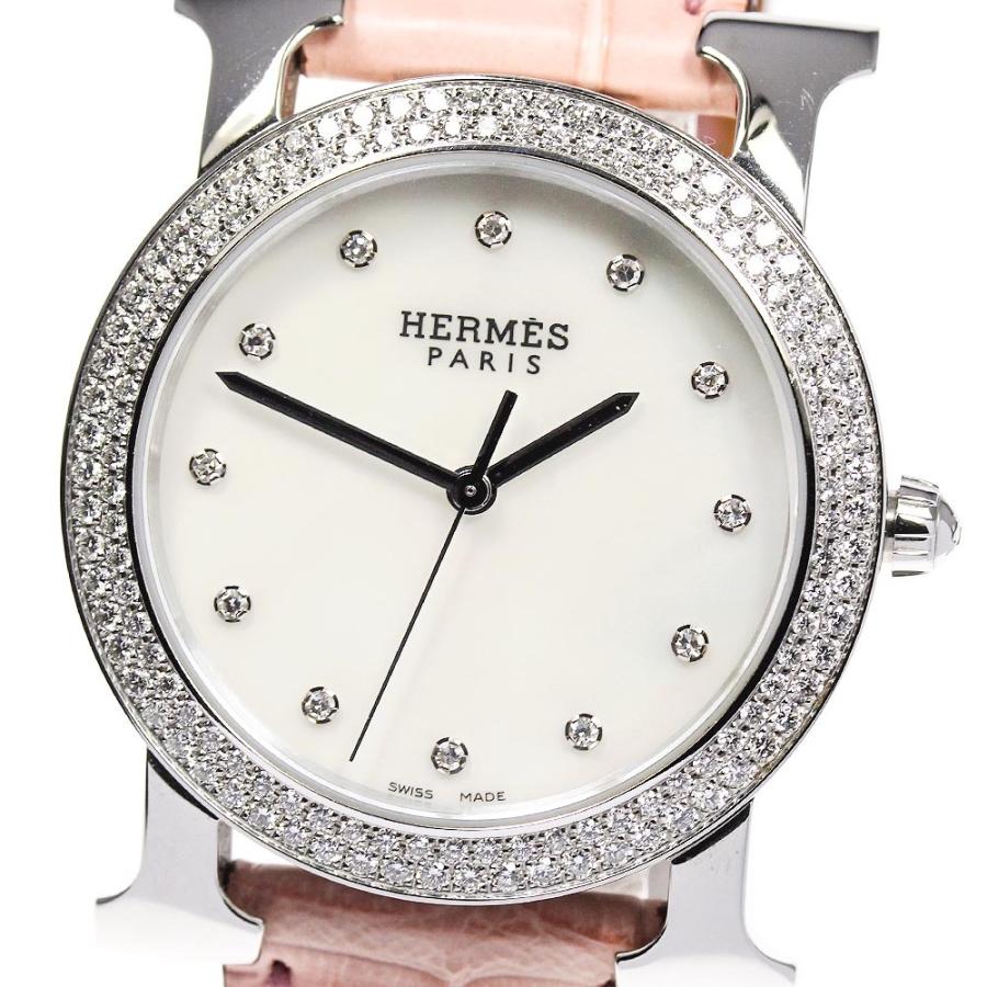 ☆美品☆HERMES エルメスHウォッチ ロンド ダイヤベゼル HR1.530 