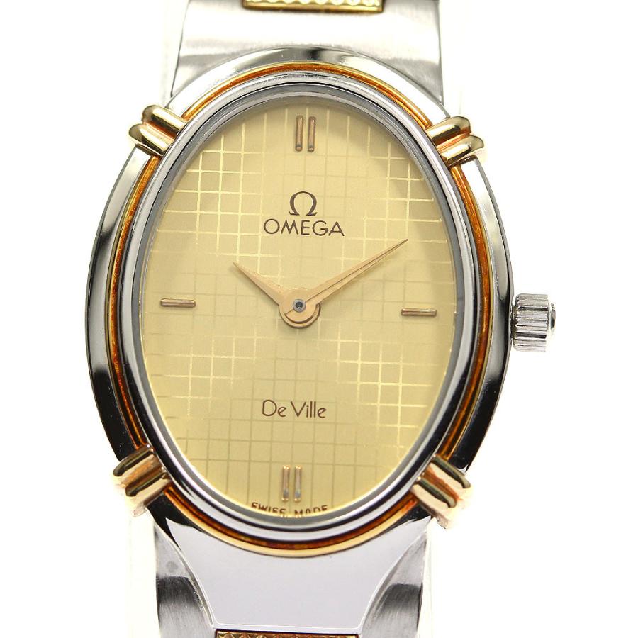 35【美品】OMEGA 時計DeVille 箱付きレディースオーバル