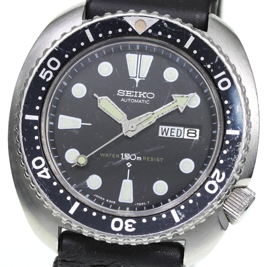 セイコー 自動巻き メンズ腕時計 6309 ブラックダイヤル ラウンド型 デイデ SEIKO（セイコー） ベルト訳あり☆【SEIKO】セイコー 3rdダイバー 150m