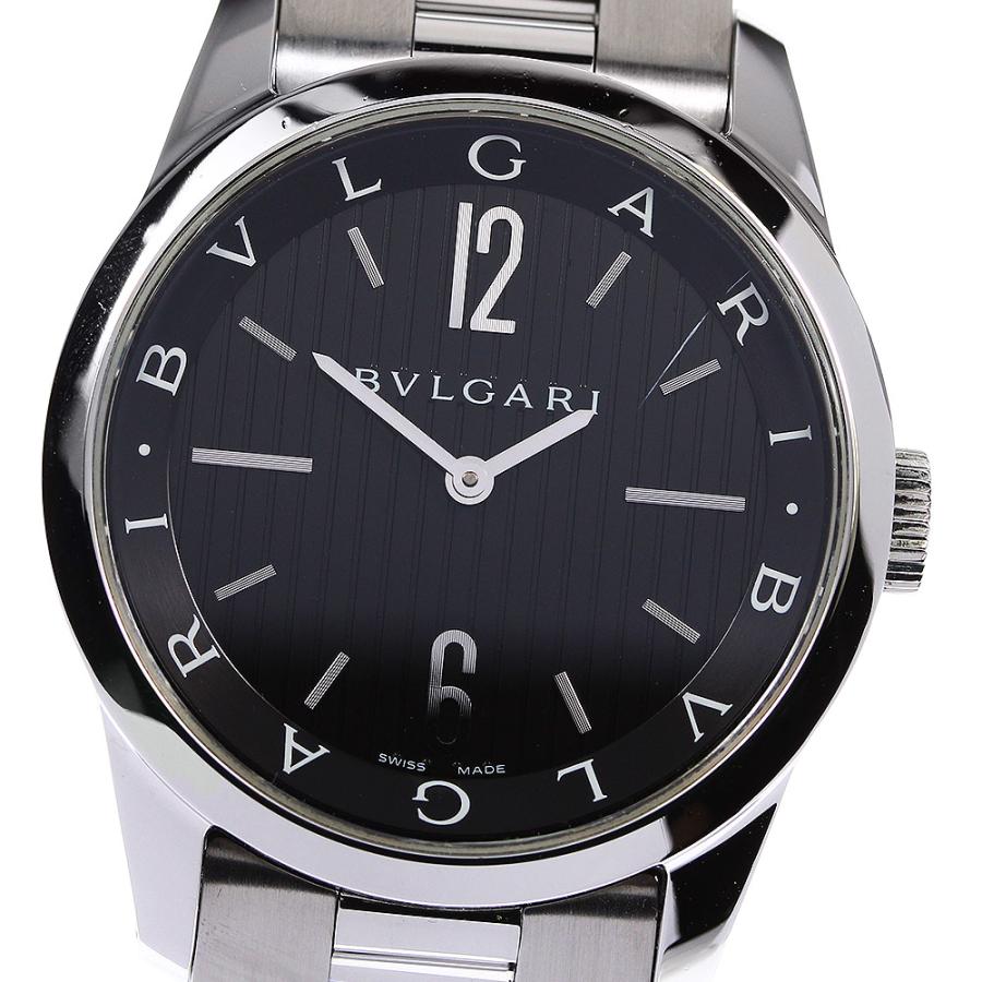 ジャンク品　BVLGARI ブラックラウンドフェイス ソロテンポ BVLGARI（ブルガリ） ☆良品☆箱・保証書付き【BVLGARI】ブルガリ