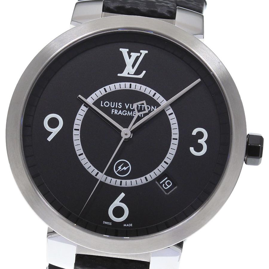 ☆良品★内箱付き【LOUIS VUITTON】ルイ・ヴィトン タンブール スリム フラグメントデザイン Q1DM1 クォーツ メンズ_707360【ev20】 LOUIS VUITTON（ルイ・ヴィトン） ☆良品☆内箱付き【LOUIS VUITTON