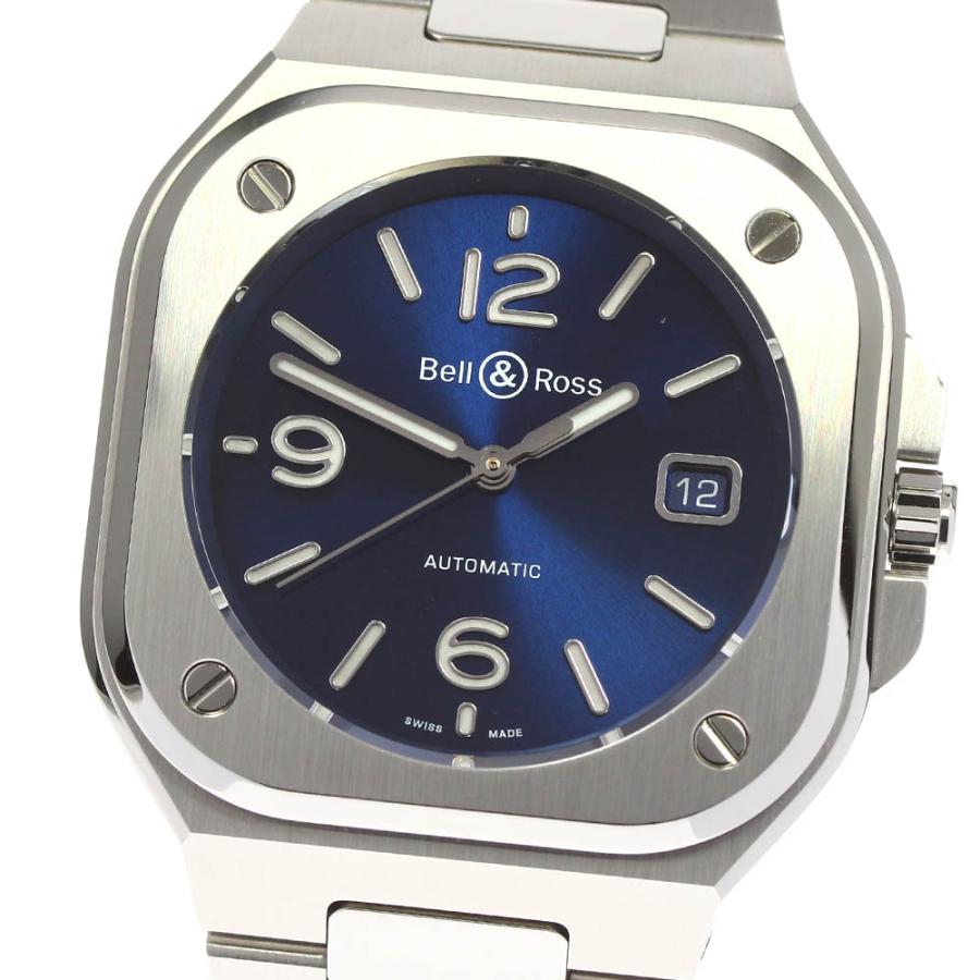 ベル＆ロス Bell＆Ross BR05 デイト 自動巻き メンズ 箱・保証書付き_758168【ev10】 ベル&ロス ☆良品☆箱・保証書付き【Bell＆Ross】ベル＆ロス ブルー