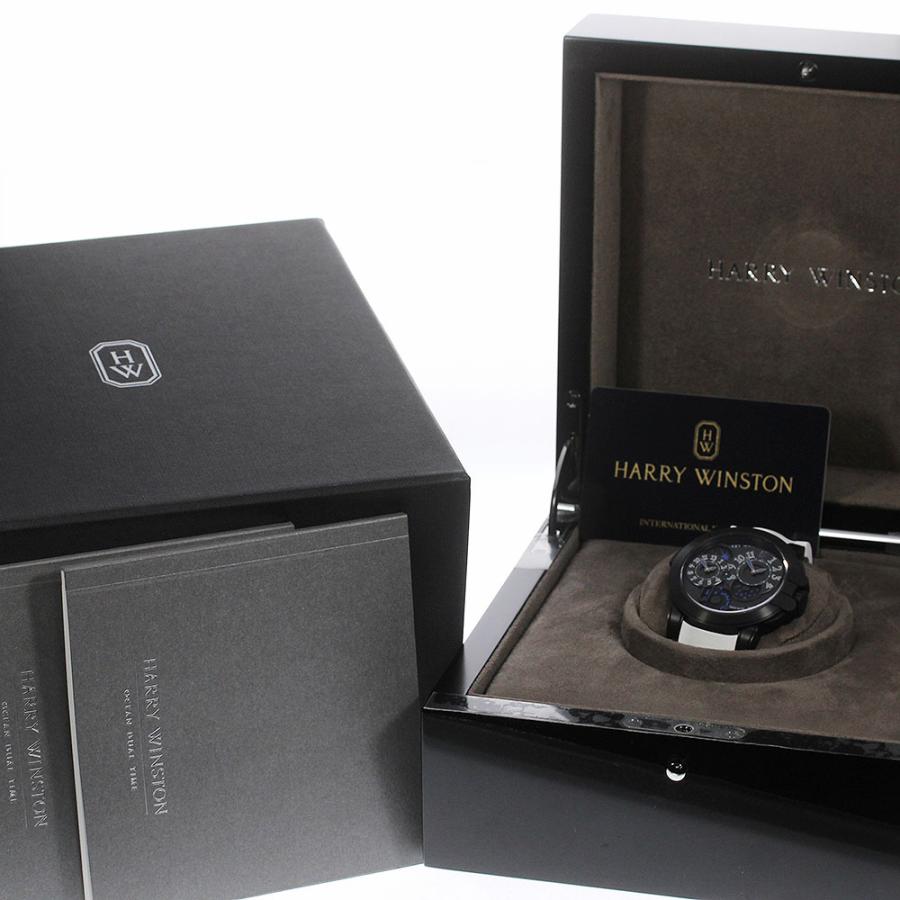 ハリーウィンストン HARRY WINSTON OCEATZ44ZZ007 オーシャン デュアルタイム ブラックエディション 自動巻き メンズ 美品 箱保付_712786 ハリーウィンストン HARRY WINSTON OCEATZ44ZZ007 オーシャン デュアル
