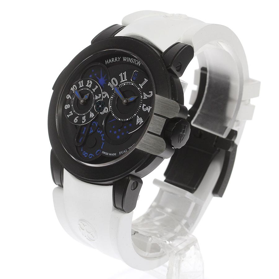 ハリーウィンストン HARRY WINSTON OCEATZ44ZZ007 オーシャン デュアルタイム ブラックエディション 自動巻き メンズ 美品 箱保付_712786 ハリーウィンストン HARRY WINSTON OCEATZ44ZZ007 オーシャン デュアル
