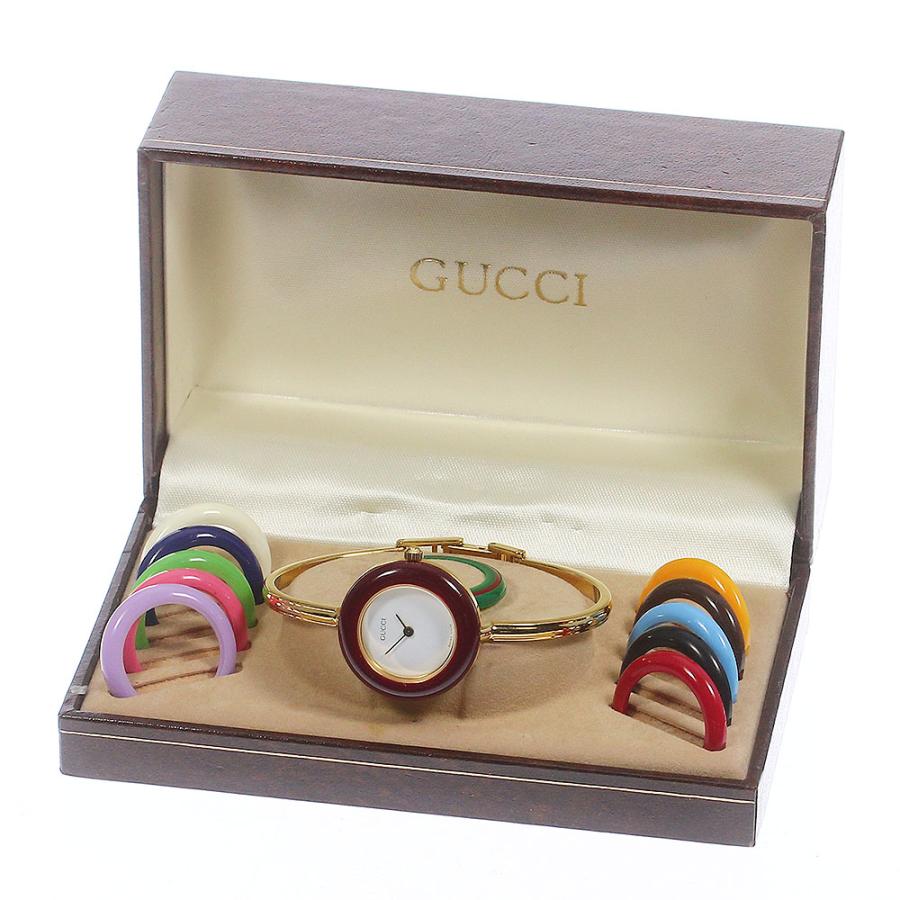 GUCCI グッチ 11/12.2 チェンジベゼル クォーツ レディース 内箱付き_