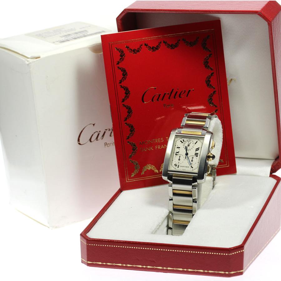 カルティエ タンクフランセーズクロノリフレックスXL コンビ W51004Q4 SSxYG クォーツ Cartier - カルティエ タンクフランセーズクロノリフレックスXL コンビ