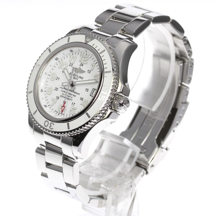 BREITLING ブライトリング スーパーオーシャンII 36 A17312 200m防水 デイト 白 ホワイト SS ステンレス 純正ベルト 純正尾錠 メンズ レディース ボーイズ 自動巻き【6ヶ月保証】【腕時計】【中古】 ブライトリング（BREITLING） ☆良品☆箱・保証書付き【BREITLING