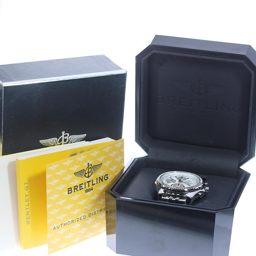 BREITLING ブライトリング ベントレー GT クロノグラフ A13362 100m防水 デイデイト 緑 グリーン SS ステンレス メンズ 自動巻き【自社保証6ヶ月】【腕時計】【中古】 ブライトリング（BREITLING） ☆良品 ☆箱付き【BREITLING