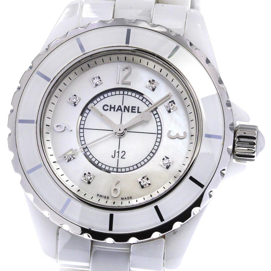 ☆保証書付き【CHANEL】シャネル J12 33ｍｍ 白セラミック 8Pダイヤ