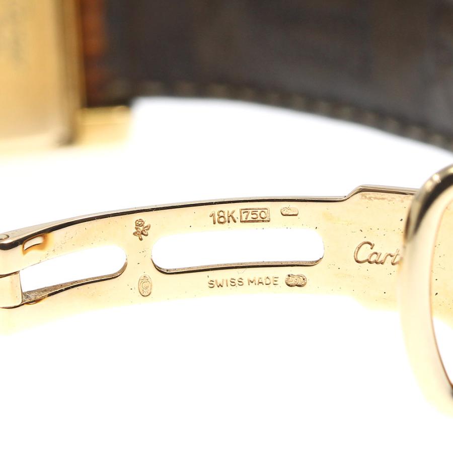 Cartier(カルティエ) 腕時計 タンクアメリカンMM W2600951 ボーイズ K18YG/アリゲーターベルト/スモールセコンド アイボリー CARTIER【1980年代】タンクアメリカン MM Ref.W2600951|ヴィンテージ