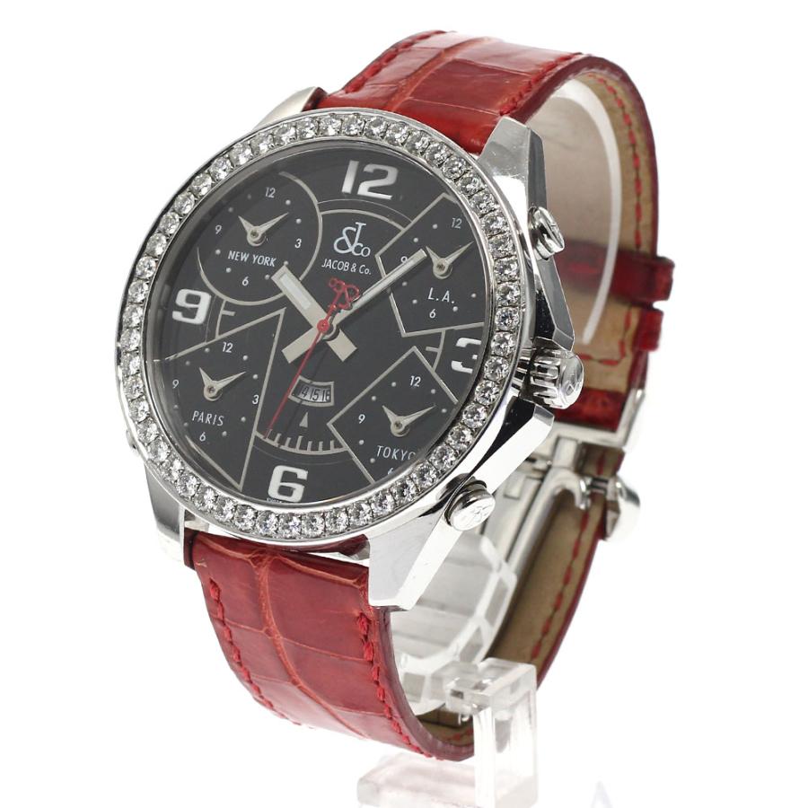 ジャンク ジェイコブ JACOB&CO 5タイムゾーン デイト ダイヤベゼル クォーツ メンズ _732353 JACOB&CO（ジェイコブ） ジャンク JACOB&CO 5タイムゾーン デイト