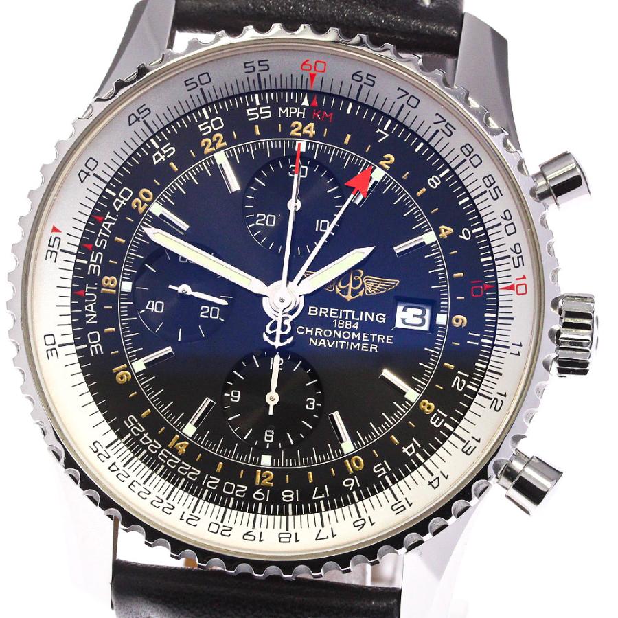 ブライトリング BREITLING A24322 ナビタイマー ワールド クロノグラフ GMT 自動巻き メンズ 美品 箱・保証書付き_777916 ブライトリング（BREITLING） ☆美品 【BREITLING】ブライトリング
