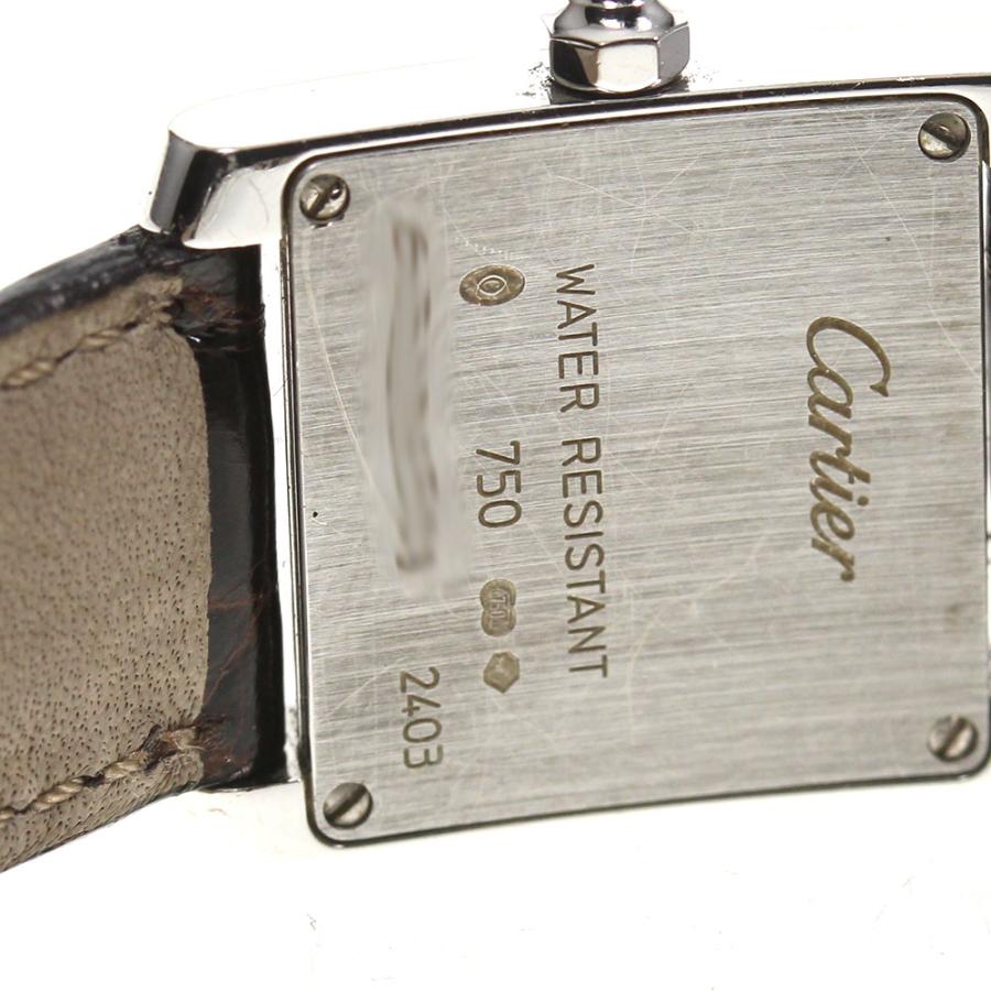 CARTIER カルティエ WE100251 タンクフランセーズ SM サイド ダイヤモンド 腕時計 K18WG 革 レディース [中古] Cartier（カルティエ） タンクフランセーズ SM サイドダイヤ WE100251