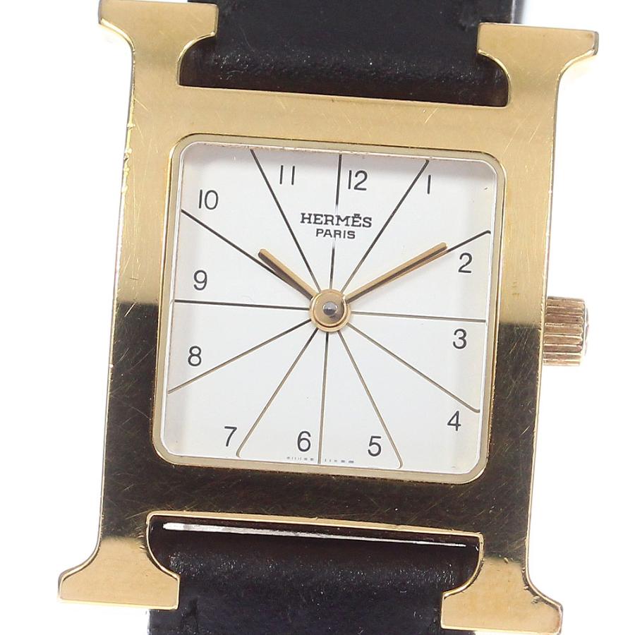 HERMES】エルメス Hウォッチ HH1.201 クォーツ レディース_735912 