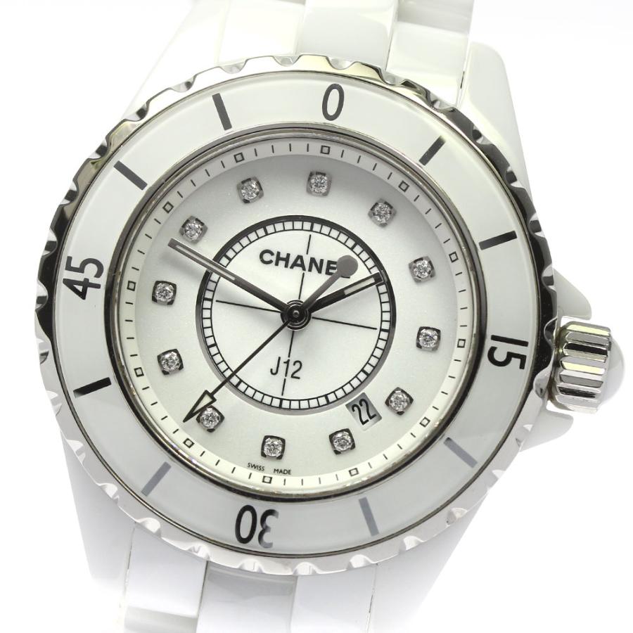 シャネル CHANEL H1628 J12 ホワイトセラミック 12Pダイヤ クォーツ レディース 保証書付き_766988 CHANEL（シャネル） CHANEL H1628 J12 ホワイトセラミック 12Pダイヤ