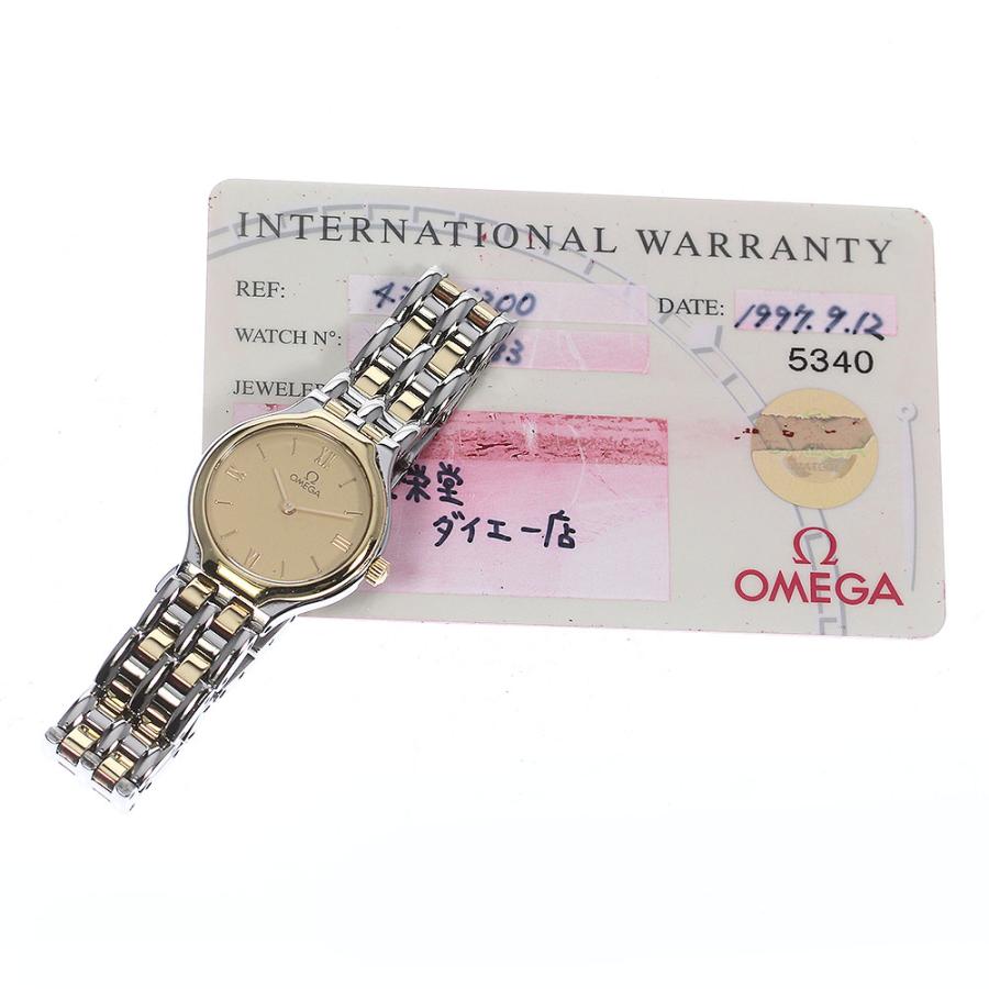 OMEGA オメガ デビル YGコンビ クォーツ レディース 保証書付き_740307