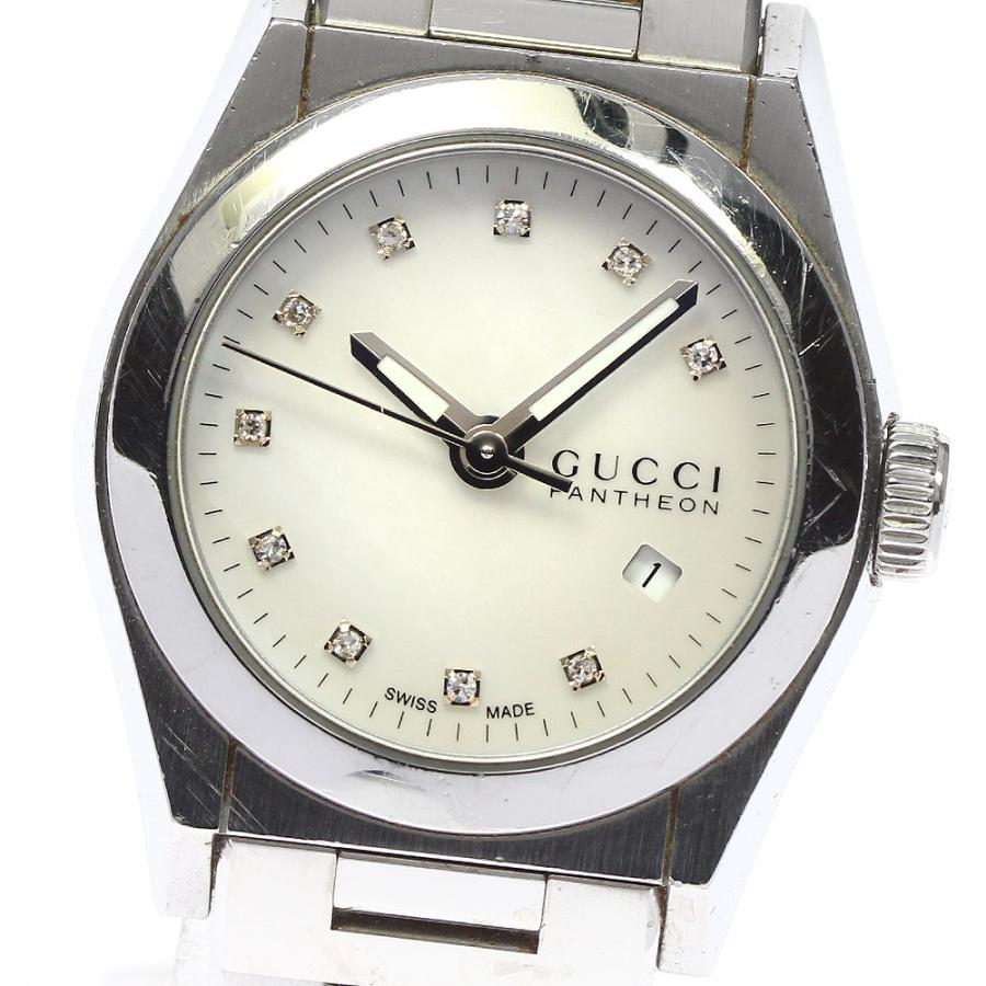 GUCCI ジャンク グッチ 115.5/YA115504 パンテオン 10Pダイヤ デイト  