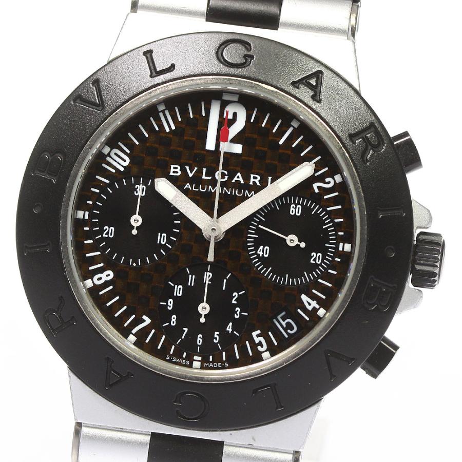 最安値に挑戦！ ブルガリ 訳あり BVLGARI AC38TA クロノグラフ アルミニウム アルミニウム