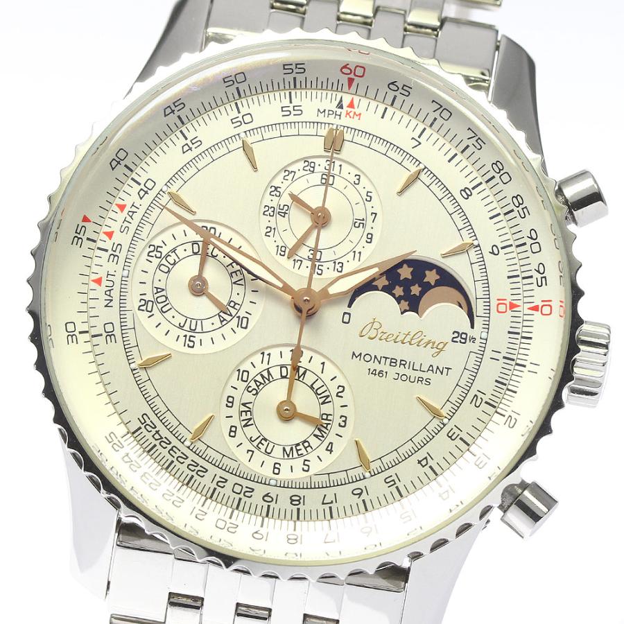 ブライトリング BREITLING A19030 ナビタイマー モンブリラン クロノグラフ 自動巻き メンズ 良品 保証書付き_916165 ブライトリング（BREITLING） BREITLING A19030 ナビタイマー