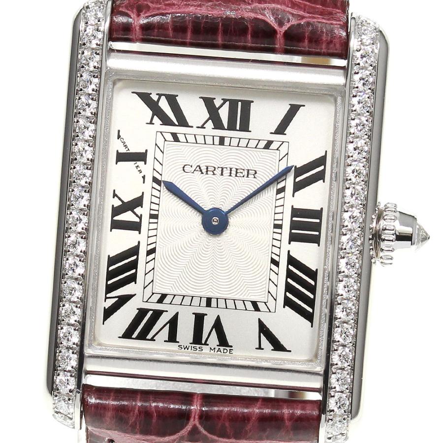 カルティエ CARTIER WJTA0011 タンクルイ SM K18WG サイドダイヤ 手巻き レディース 良品 保証書付き_792379 Cartier（カルティエ） CARTIER WJTA0011 タンクルイ SM K18WG サイド
