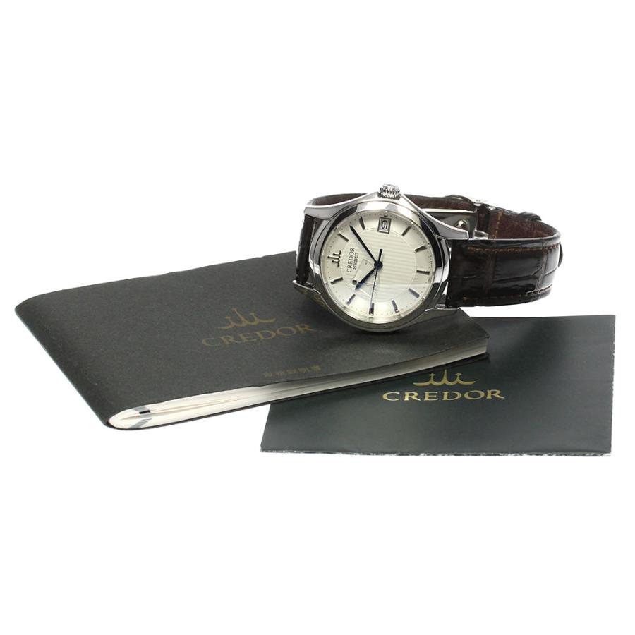 クレドール CREDOR セイコー K18ベゼル 革ベルト メンズ腕時計 595