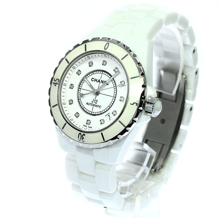 CHANEL シャネル H1629 J12 白セラミック 12Pダイヤ 自動巻き メンズ