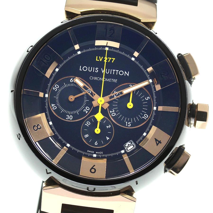 ベルト訳あり ルイ・ヴィトン LOUIS VUITTON Q114F タンブール クロノ 