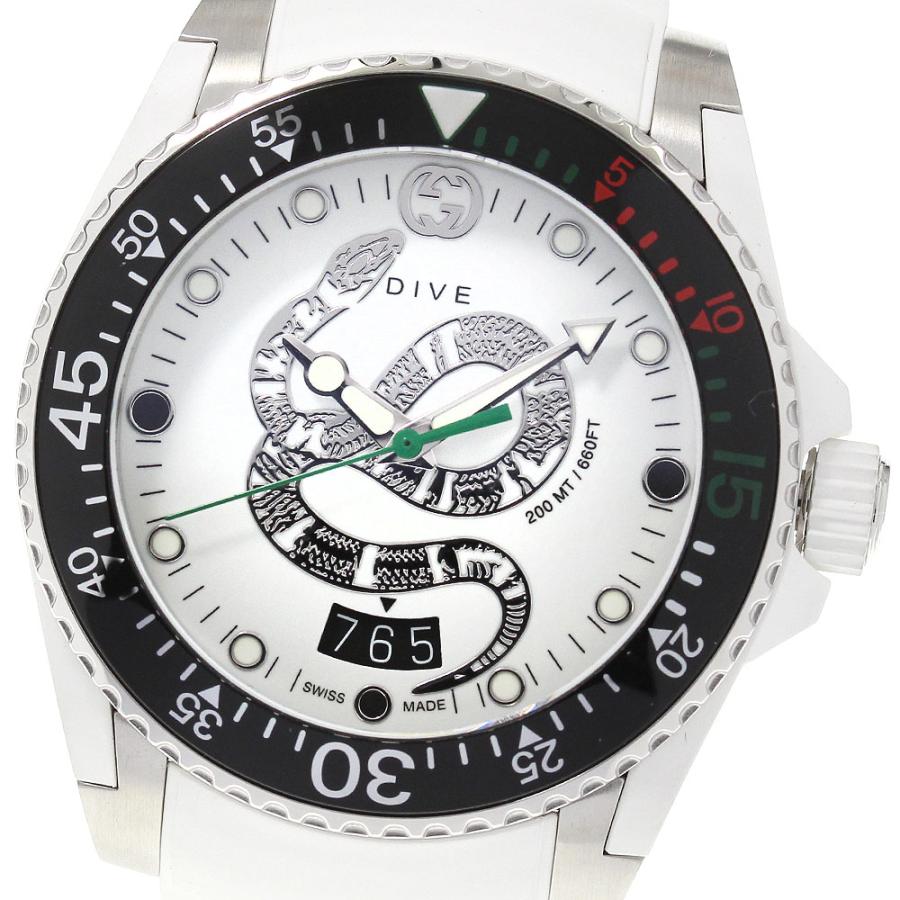 GUCCI グッチ YA136330/136.3 ダイヴ デイト クォーツ メンズ 美 GUCCI グッチ YA136330/136.3 ダイヴ デイト クォーツ メンズ 美