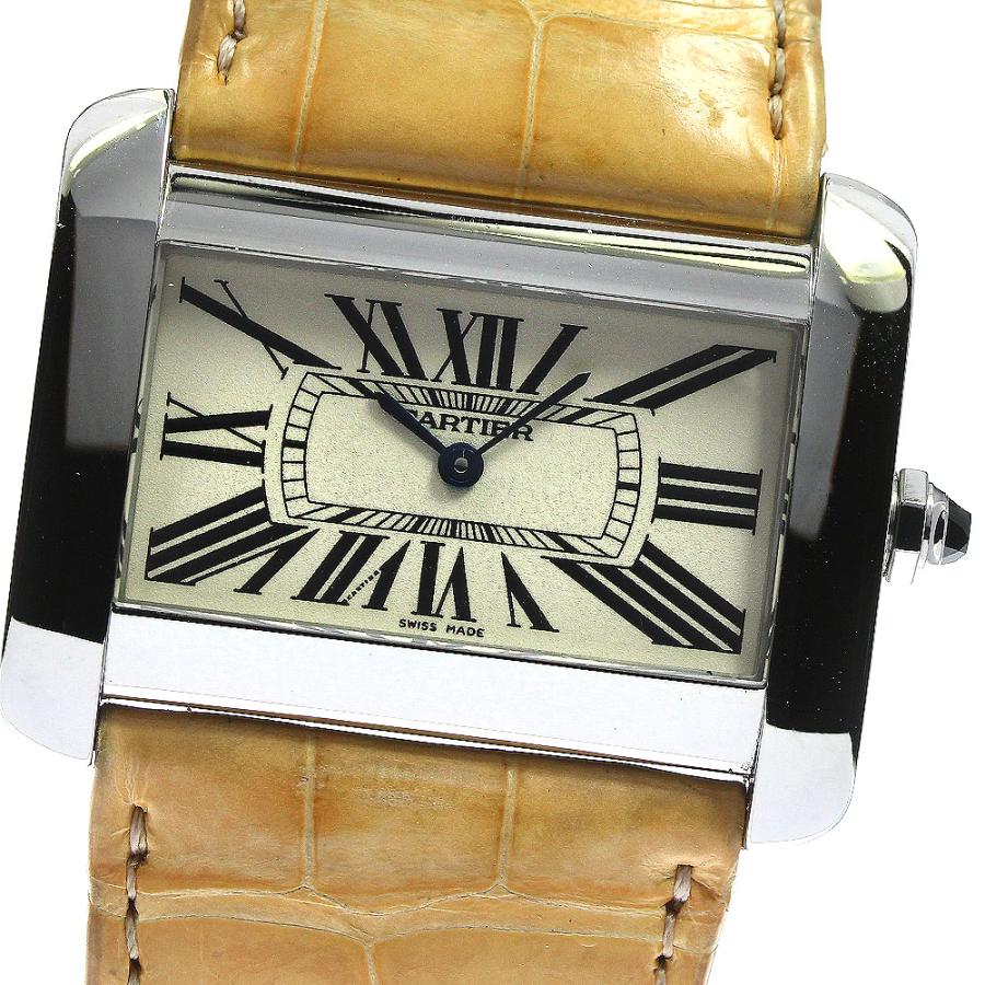 カルティエ CARTIER W6300655 タンクディバンLM クォーツ メンズ 箱・保証書付き_748808【ev20】 Cartier（カルティエ） CARTIER W6300655 タンクディバンLM クォーツ