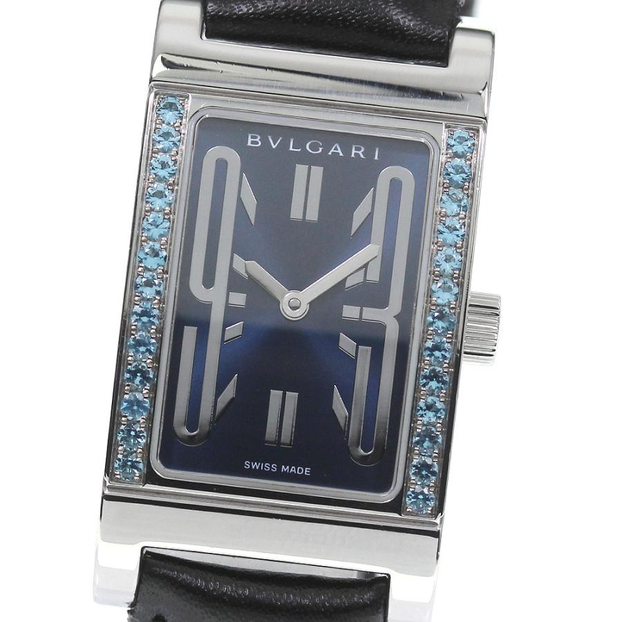 ブルガリ BVLGARI RT39S レッタンゴロ ブルートパーズベゼル クォーツ 
