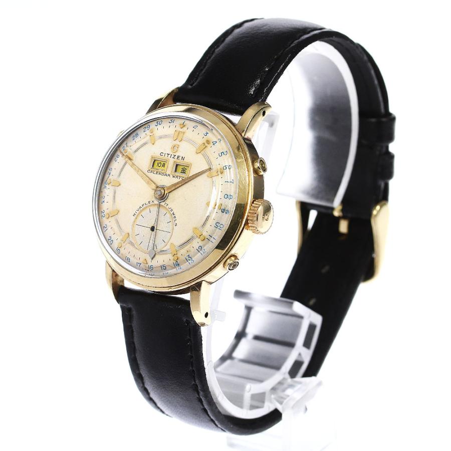 訳あり シチズン CITIZEN 50s カレンダーウォッチ 国産初トリプル 