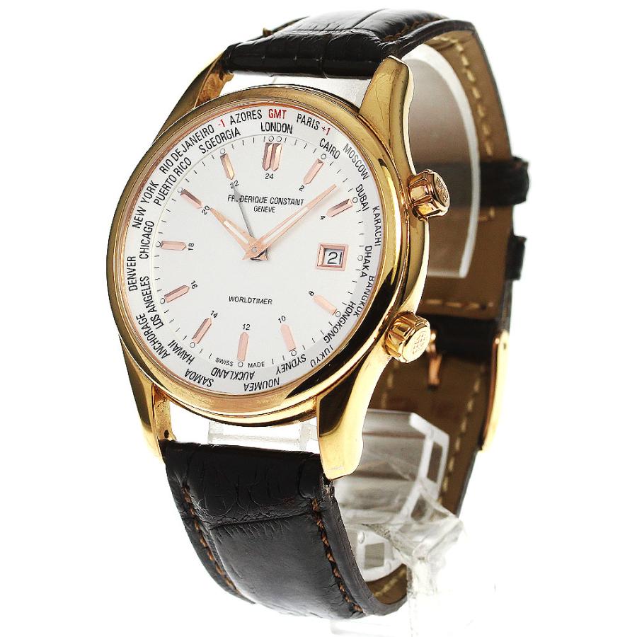 Frederique Constant Worldtimer クロコダイルレザー Frederique Constant Worldtimer クロコダイルレザー