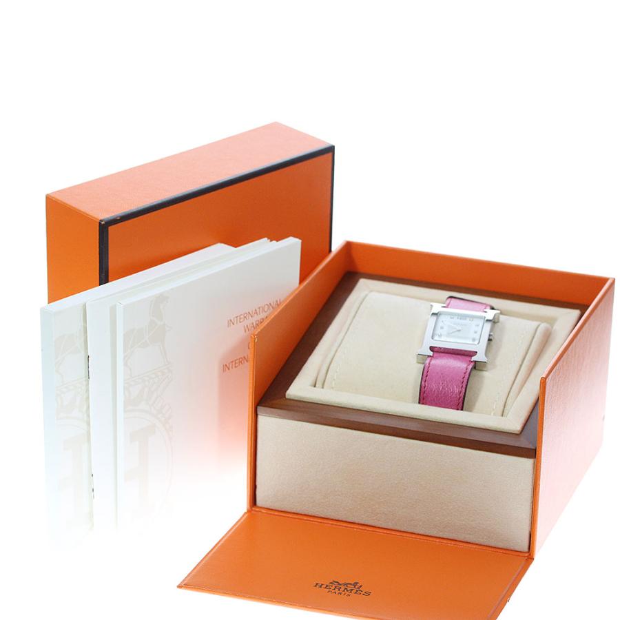 HERMES エルメス HH1.510e Hウォッチ 11Pダイヤ クォーツ レディース  
