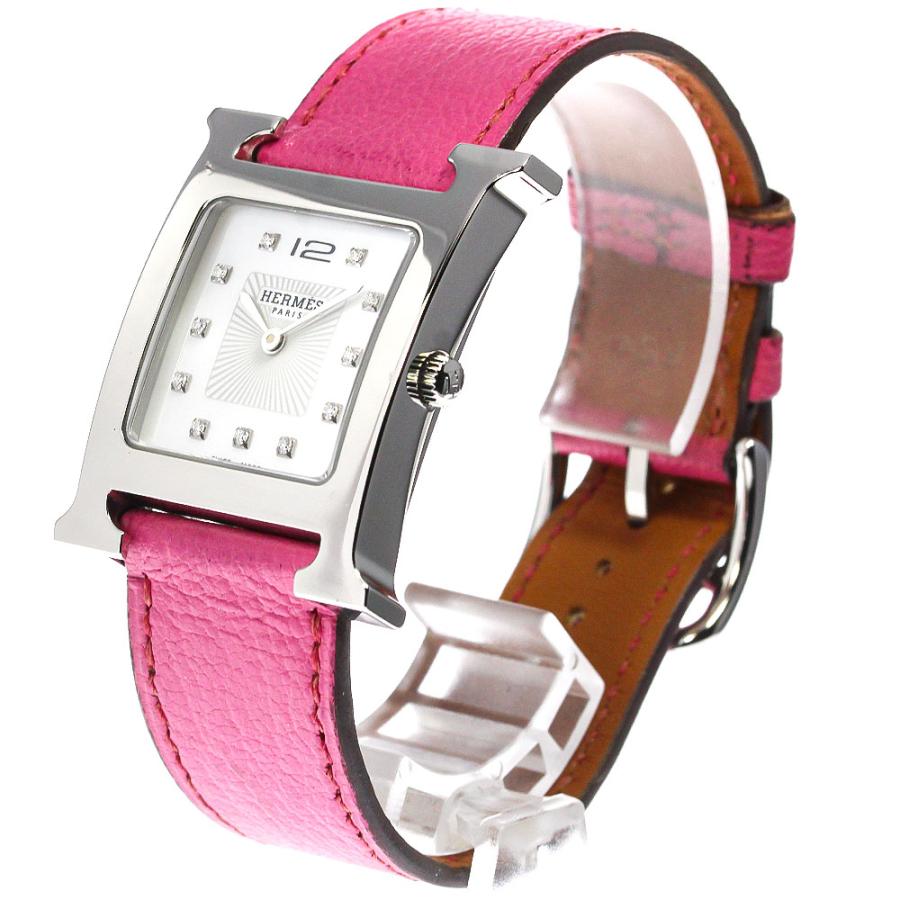 HERMES エルメス HH1.510e Hウォッチ 11Pダイヤ クォーツ レディース  