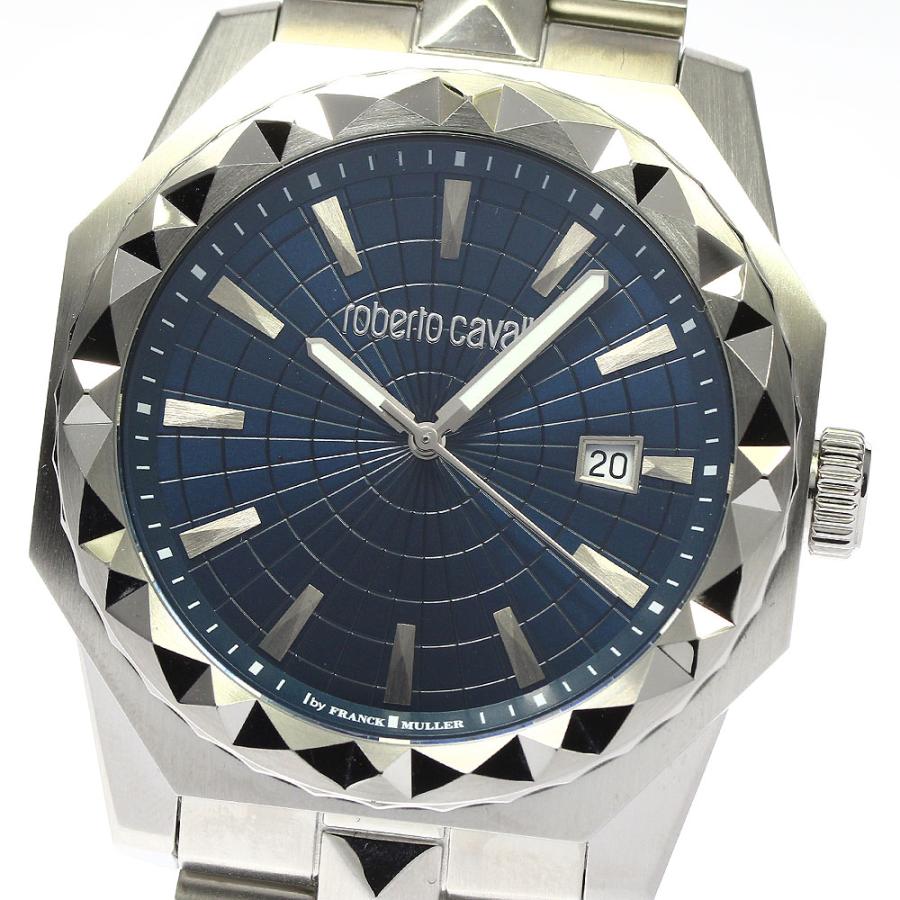 ロベルトカヴァリ Roberto Cavalli RV1G018M0061 by.フランクミュラー デイト クォーツ メンズ 美品 箱・保証書付き_748078 ロベルトカヴァリ Roberto Cavalli RV1G018M0061 by.フランクミュラー