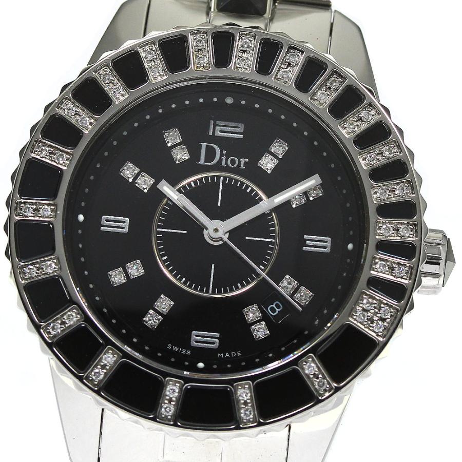 ディオール Dior CD113115 クリスタル ダイヤ クォーツ レディース