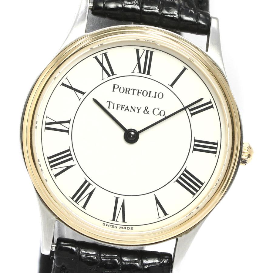 ティファニー TIFFANY＆CO ポートフォリオ ホワイト GP クオーツ  