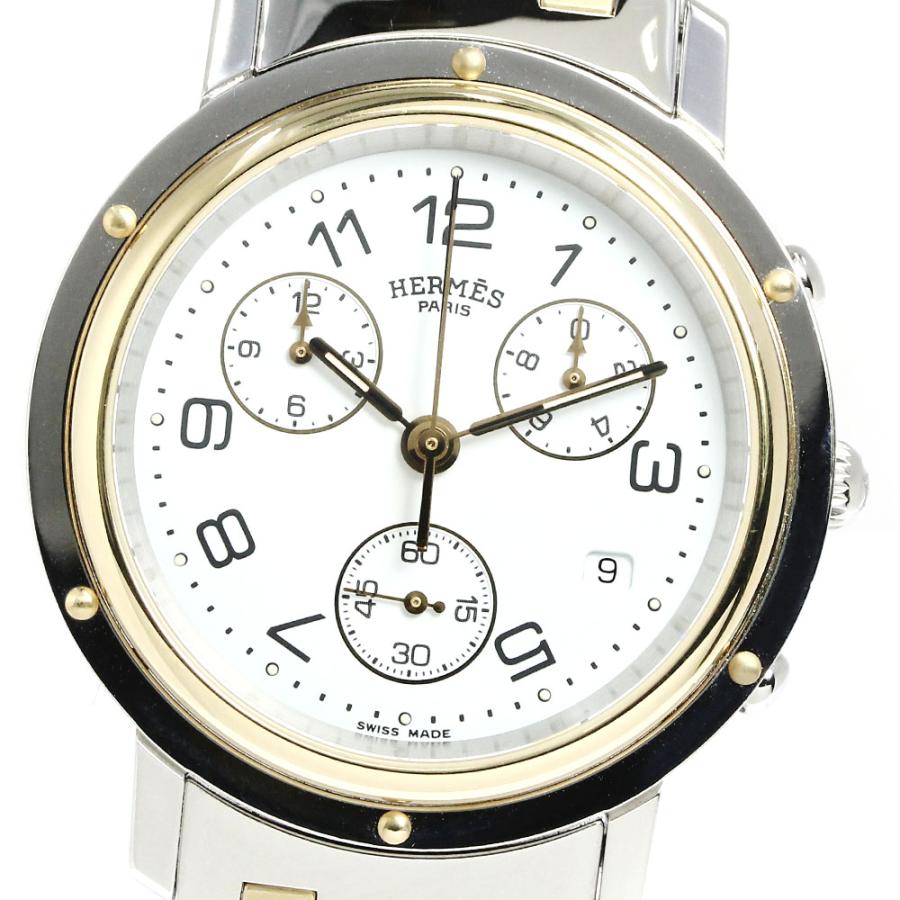 未使用】HERMES クリッパー クロノグラフ CL1.920 ステン×GP - 時計