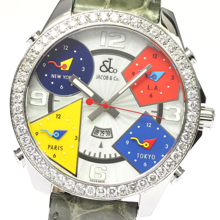 JACOB&CO ジェイコブ 5タイムゾーン ダイヤベゼル クォーツ JACOB&CO ジェイコブ 5タイムゾーン ダイヤベゼル クォーツ
