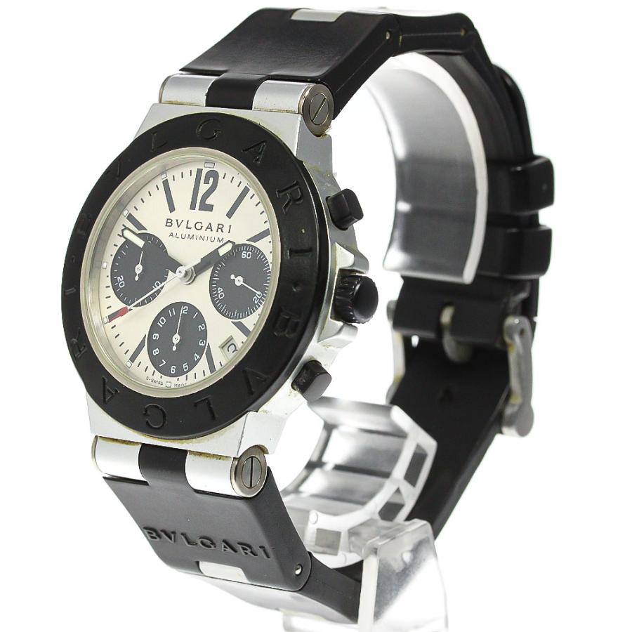 最終値下げ　美品 ブルガリ アルミニウム AC38TA クロノグラフ ブルガリ アルミニウム クロノグラフ AC38TA レッド/ブラック メンズ