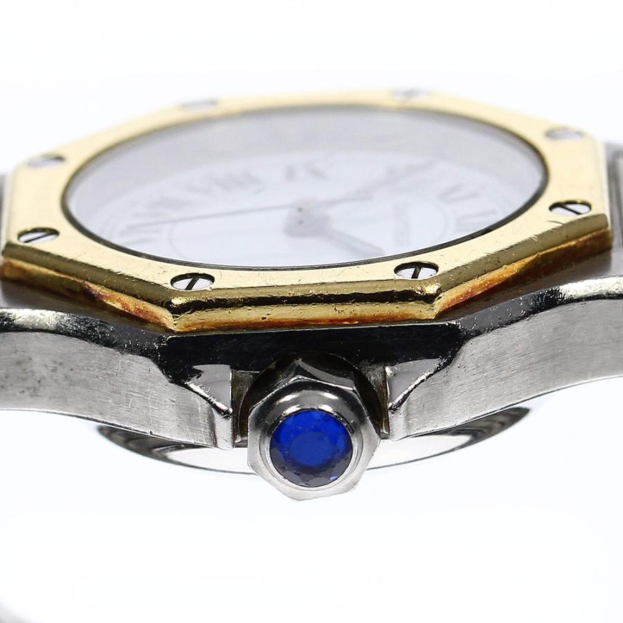 訳あり カルティエ CARTIER W2001683 サントスオクタゴンSM YGコンビ デイト クォーツ レディース _765293｜closer0510｜04