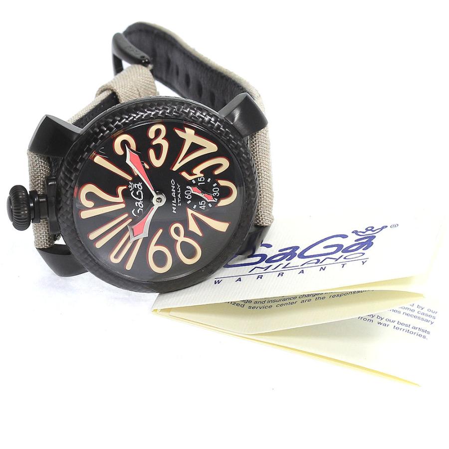 GaGa MILANO ガガミラノ マヌアーレ48MM カーボン 手巻き メンズ 美品  