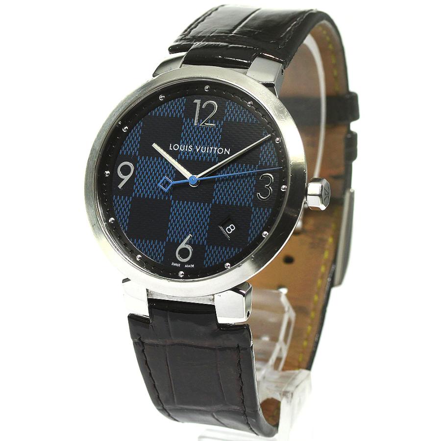 LOUIS VUITTON タンブール スリム デイト QA026クオーツメンズ