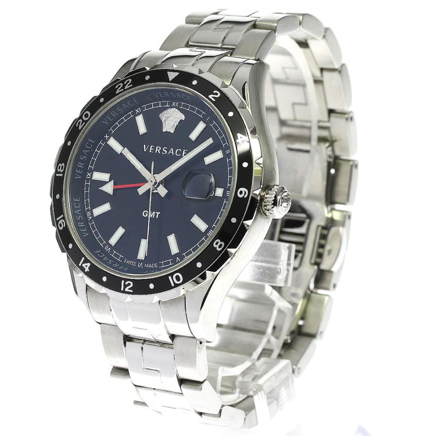 ヴェルサーチ VERSACE V11 ヘレニウム GMT デイト クォーツ メンズ 美品 _768340 :768340:CLOSER ...