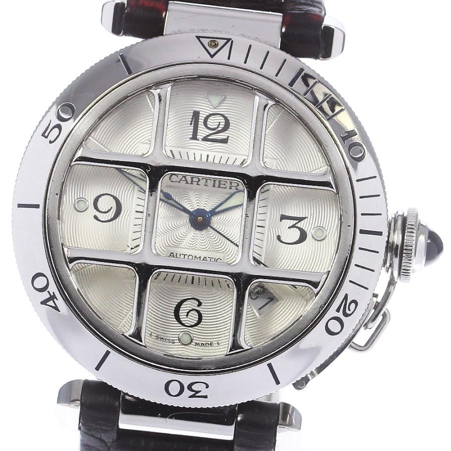 カルティエ W3104055 パシャ グリッド シルバー文字盤 メンズ Cartier（カルティエ） CARTIER W3104055 パシャグリッド デイト 自動