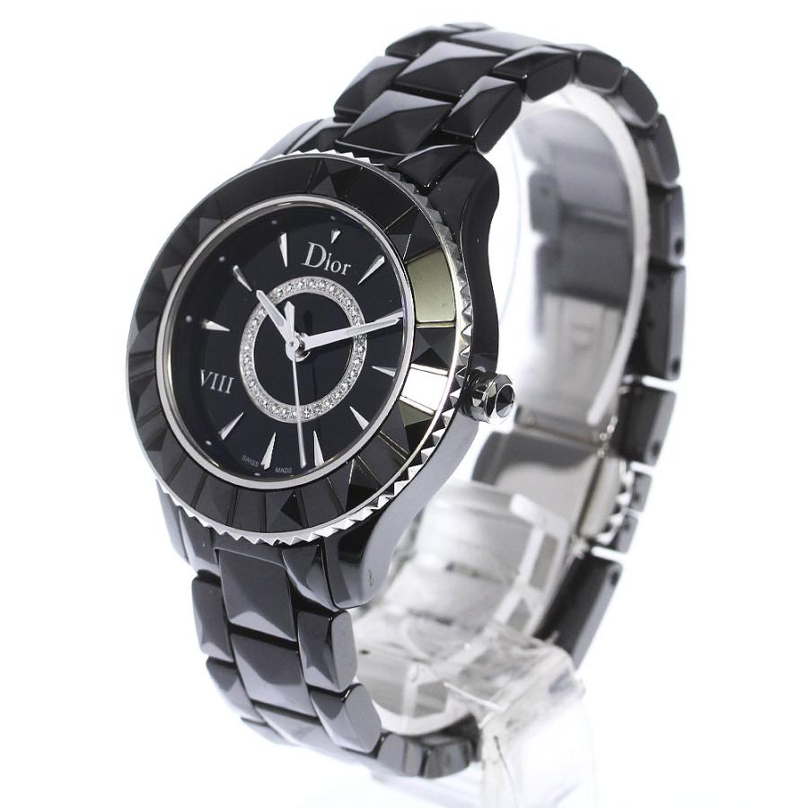 ディオール Dior CD1231E0 ユイット ダイヤ クォーツ レディース 良品  
