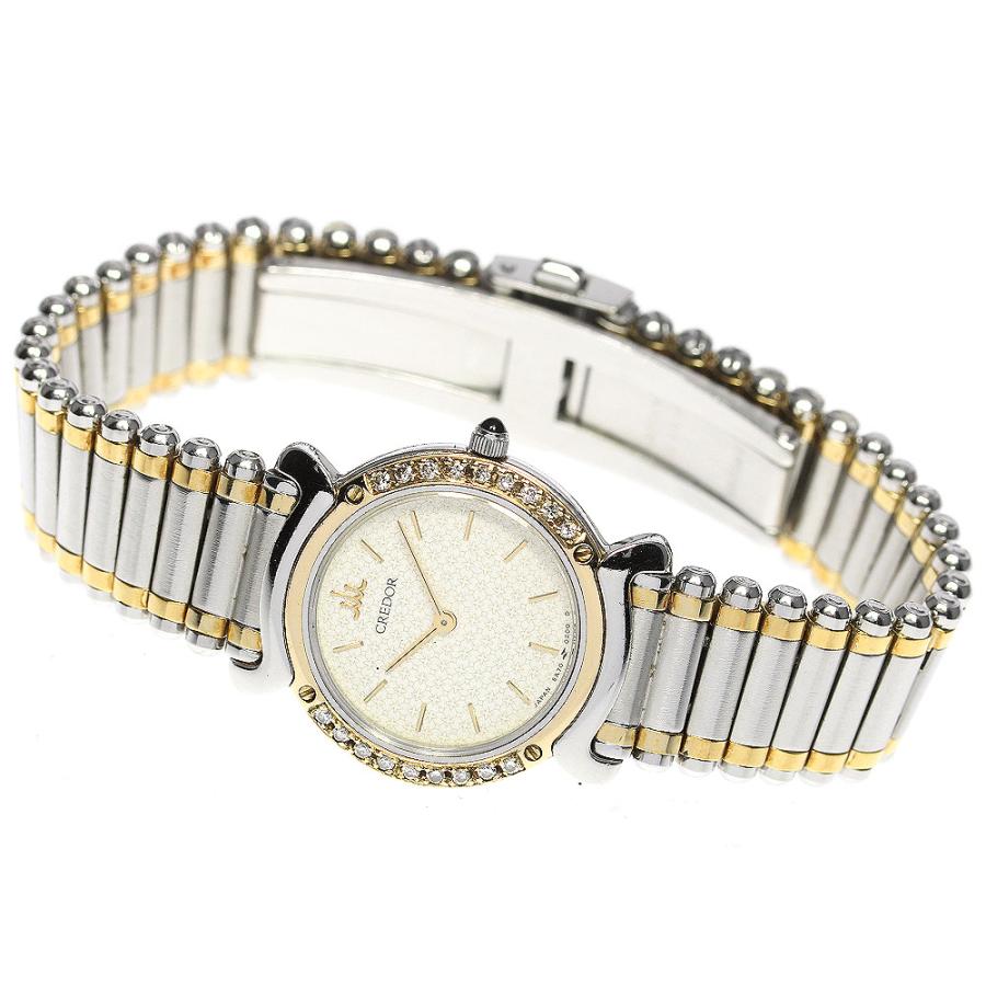 セイコー SEIKO 5A70-0210 クレドール YGベゼル サイドダイヤ クォーツ レディース _772452【ev20】 | SEIKO | 01