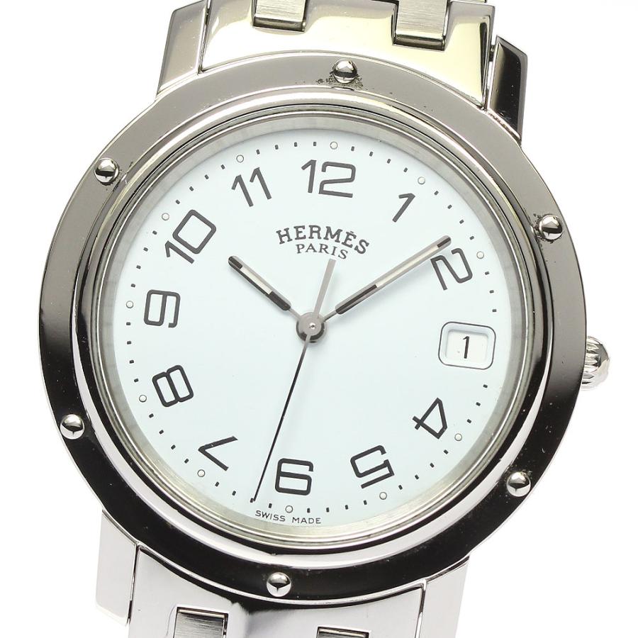 エルメス HERMES CL6.710 クリッパー デイト クォーツ メンズ _909794