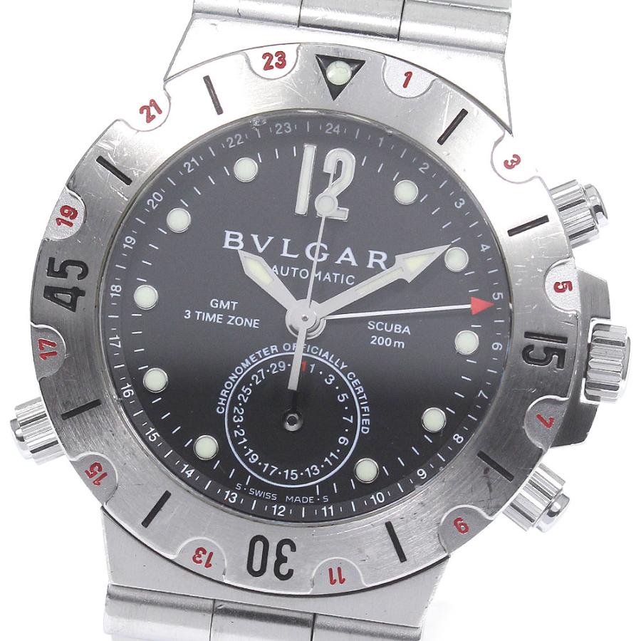 BVLGARI（ブルガリ） BVLGARI SD38SGMT ディアゴノ スクーバ GMT デイト 自動巻き メンズ 箱・保証書付き ...