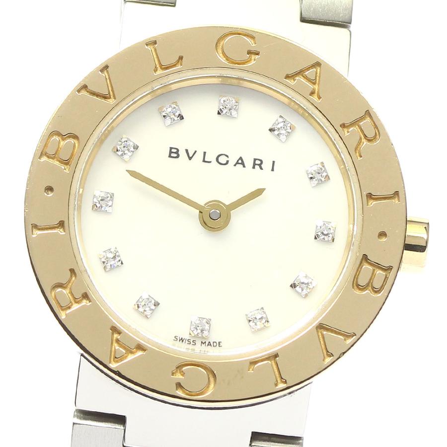 BVLGARI ブルガリ BB23SG ブルガリブルガリ 12Pダイヤ K18PG/SS シェル 
